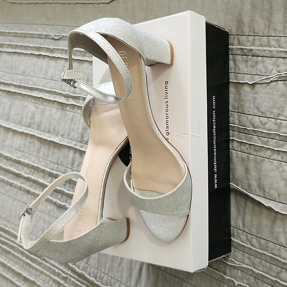 Womens silver sparkle heels